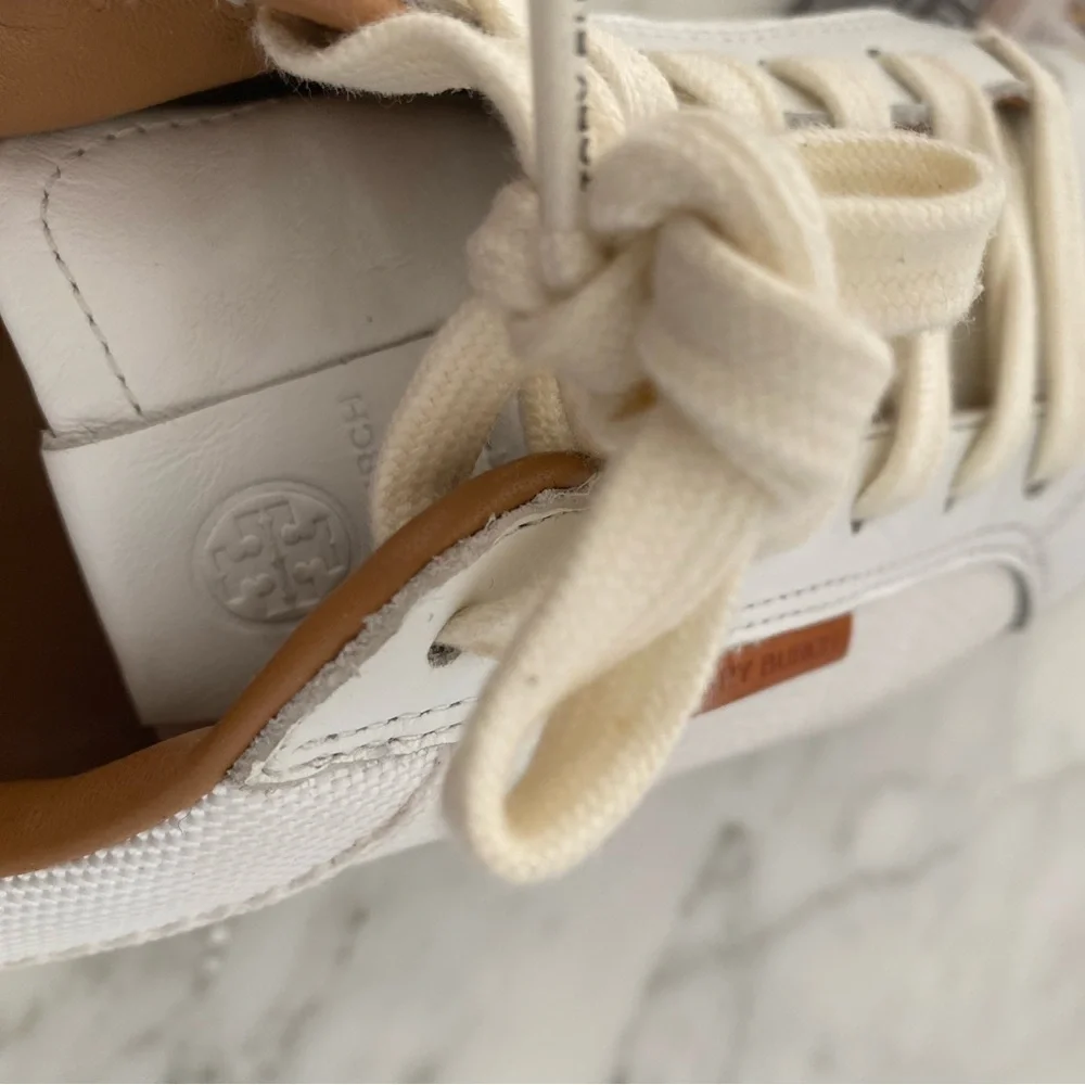 Tory Burch Ladybug White Leather Sneakers size 8.5 - Picture 4 of 11